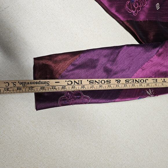 Marsh Landing Womens Asian Inspired Patchwork Jacket Size Med Embroidere Artsy - Picture 9 of 9